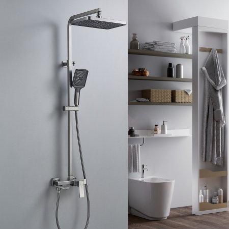 Душевая система Shevanik S4636T, оружейная сталь