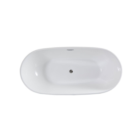 Ванна акриловая Vincea VBT-408-1600, 1600*815*580, цвет белый, слив-перелив в комплекте, хром