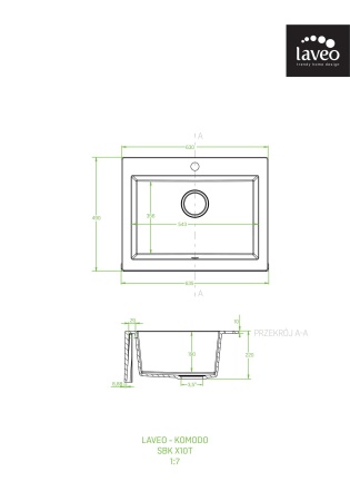 Мойка кухонная Laveo Komodo SBK_710A прямоугольная черный