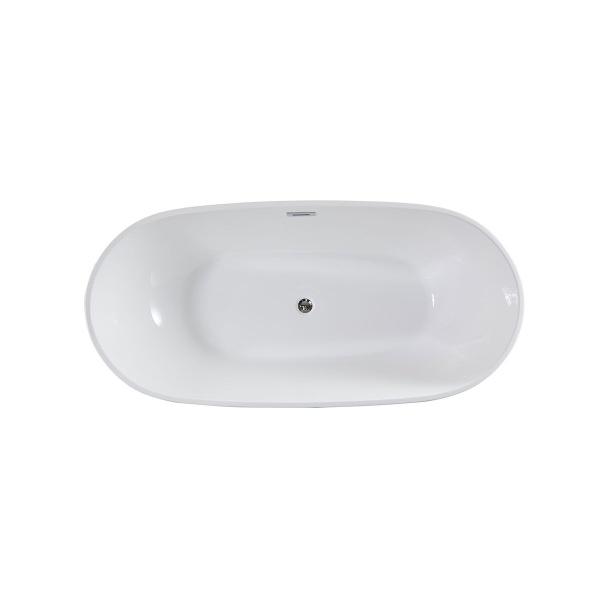 Ванна акриловая Vincea VBT-408-1800, 1800*815*580, цвет белый, слив-перелив в комплекте, хром