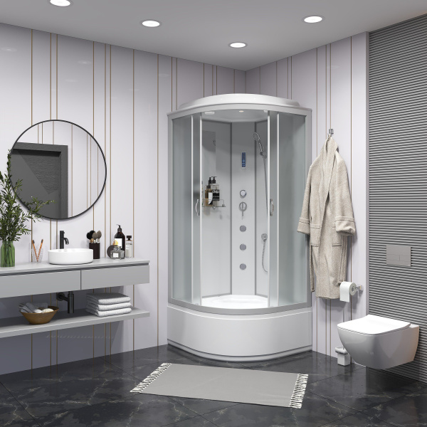 Душевая кабина Niagara Classic NG-2308-14F 90х90х215, высокий поддон 40 см, стекло матовое Душевая кабина Niagara Classic NG-2308-14F 90х90х215, высокий поддон 40 см, стекло матовое