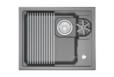 Мойка для кухни Granula Kitchen Space Rinzer 5505RU алюминиум, 55х45 см, прямоугольная