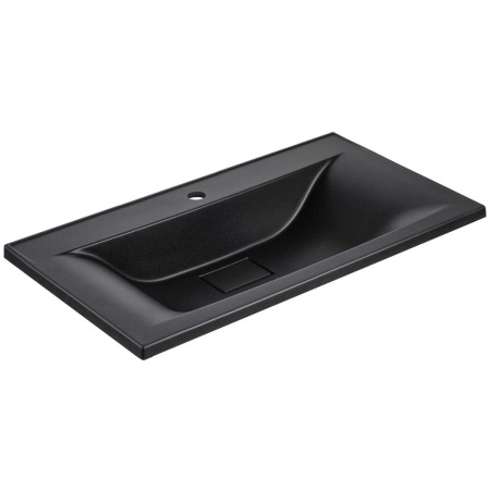 Тумба Vincea Mia 900 подвесная, 2 выкатных ящика soft close, R.Wood с умывальником VCB-3M900B из кварцевого камня, цвет черный