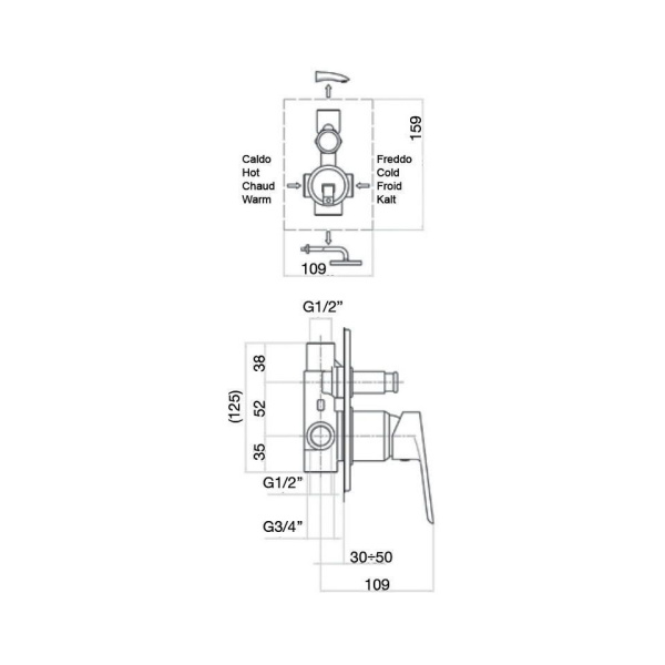 Смеситель для душа Webert Sax Evolution SE860101015, хром