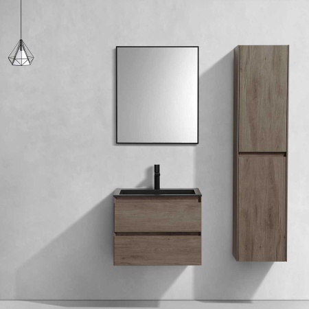 Тумба под раковину Vincea Luka 600 подвесная, 2 выкатных ящика soft-close, R.Oak