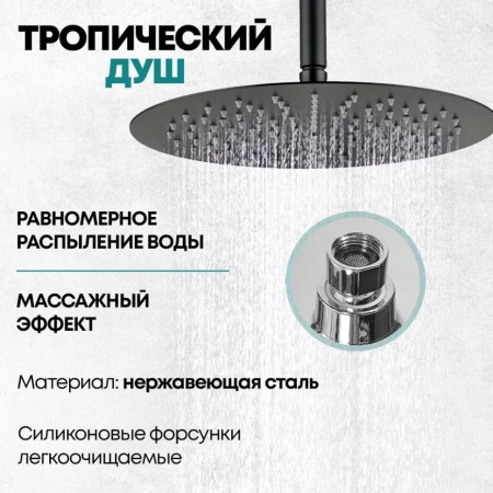 Душевая система скрытого монтажа Grocenberg GB5099BL-2 Черный матовый