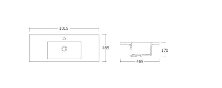 Тумба Vincea Mia 1000 подвесная, 2 выкатных ящика soft close, Beton с умывальником VBS-13100 керамическая, цвет белый