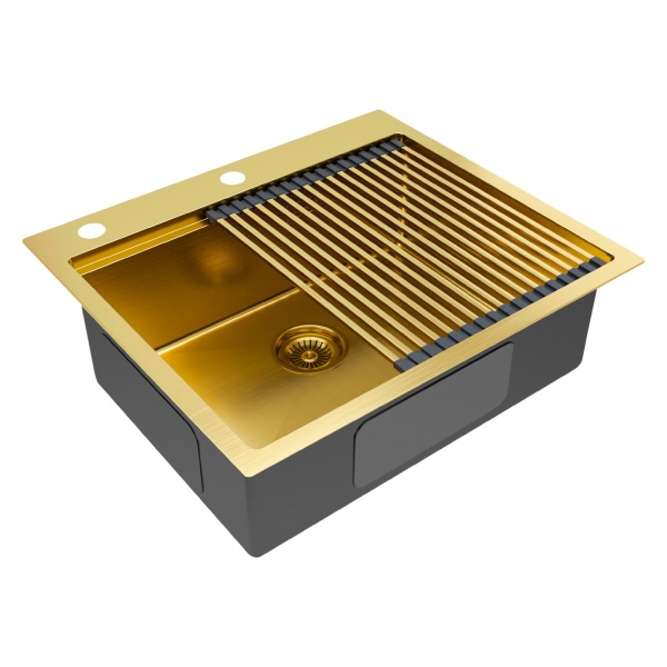 Мойка нерж. сталь KRONER-PRO 59, PM705951-BG, брашированное золото, 590х510мм, Paulmark