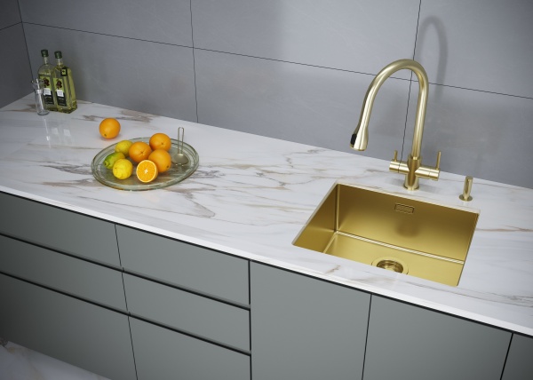 Смеситель для кухни LANGE, светлое золото, La214212-LG, Paulmark