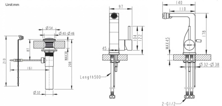 Смеситель для биде Black Bravat Arc F36061K-ENG