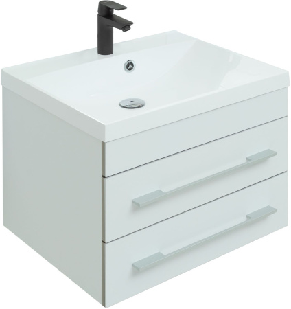 Тумба под раковину Aquanet Верона 58 белый (подвесная 2 ящика)