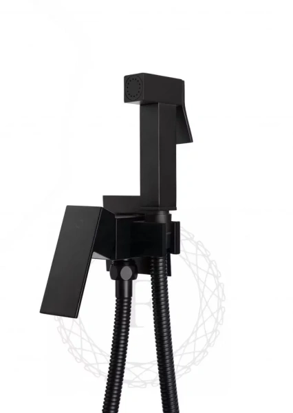 Смеситель встраиваемый с гигиеническим душем FILARETE Fing FL101 Черный матовый