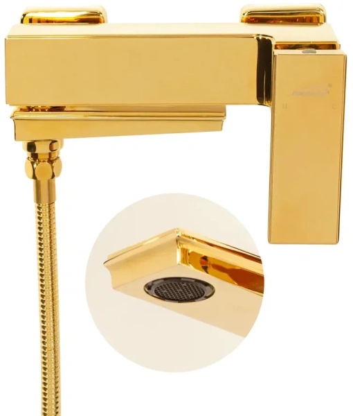 Смеситель для ванны с ручным душем Hansberge H4070 Золото глянец