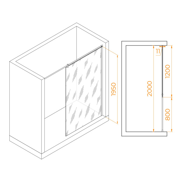 Душевая перегородка RGW WA-033 1200
