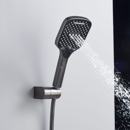 Душевая система встраиваемая Shevanik S4135T, оружейная сталь