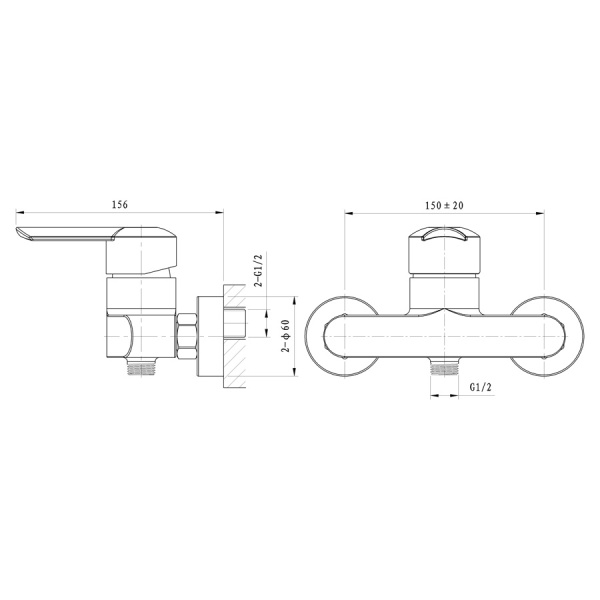Смеситель для душа WONZON & WOGHAND Baroque, Хром (WW-194101-CR)