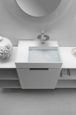 Подвесная раковина Kartell by laufen 60х46х12 см, без отверстия для смесителя, без перелива, SaphirKeramik, с отв. под смеситель 8.1033.5.000.112.1