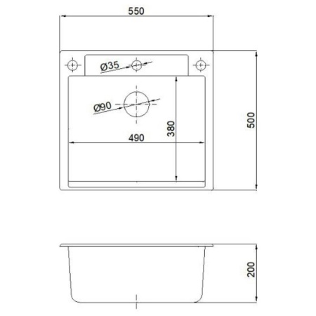 Кухонная мойка Reflexion Cubi RX1555WH, белый