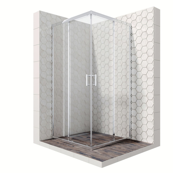 Душевой уголок Ambassador Kingston 14011102-ST3, квадратный, линейный трап, 90х90