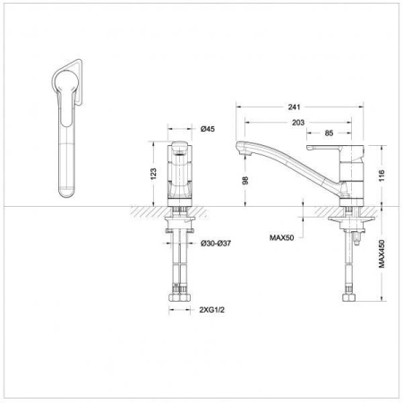 Смеситель для кухни Bravat Stream F73783BC-2