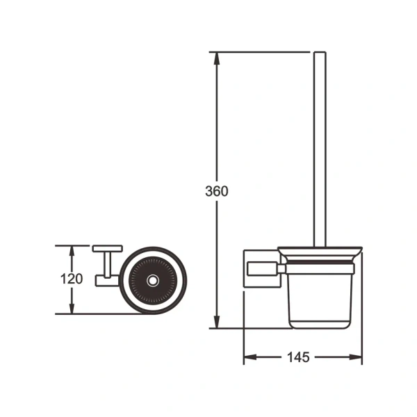 Ершик для унитаза Rose RG3000H, золото/черный