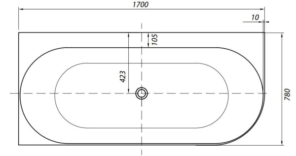 Акриловая ванна Allen Brau Priority 4 А 170x78 2.31004.20A белый глянец