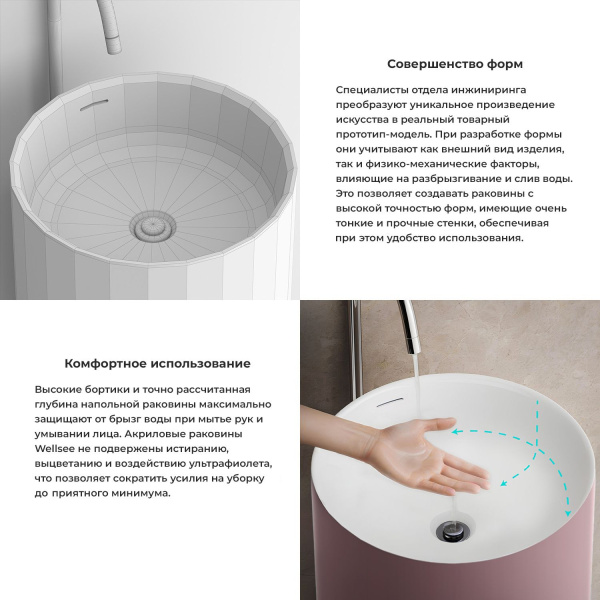 Напольная раковина для ванной Wellsee Chalice Perfection 230623000