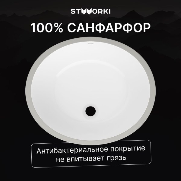 Раковина STWORKI Копенгаген S42411WH встраиваемая