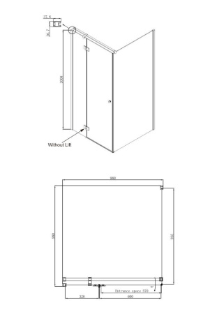 Душевой уголок Ambassador Diamond 12011104L-MA1, прямоугольный, точечный трап, 120х80