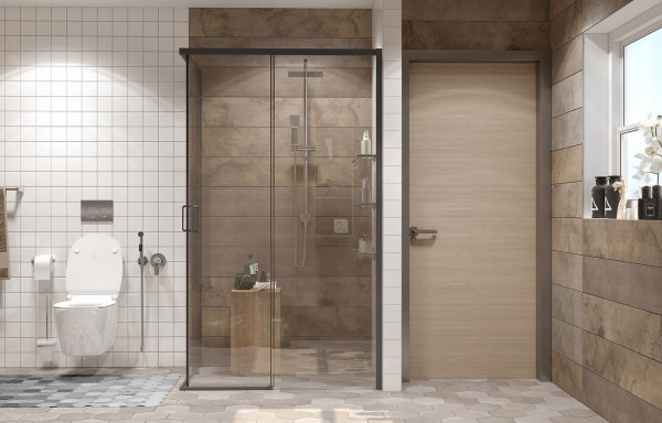 Душевой уголок Ambassador Queen Black 11011205R, прямоугольный, профиль черный, 120х80 см