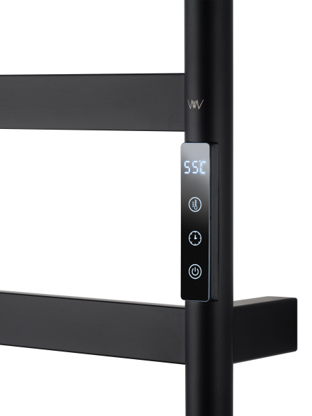 Полотенцесушитель электрический WONZON & WOGHAND, Черный матовый (WW-A204-MB)