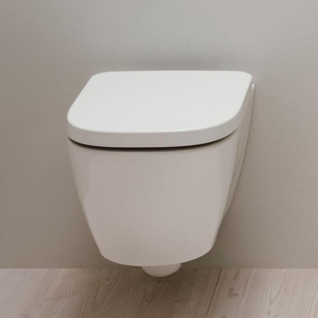 Laufen Meda Унитаз 54x36x35.5см., подвесной, безободковый, смыв Tornado, с сиденьем микролифт, цвет: белый глянцевый 8.6611.0.000.000.1