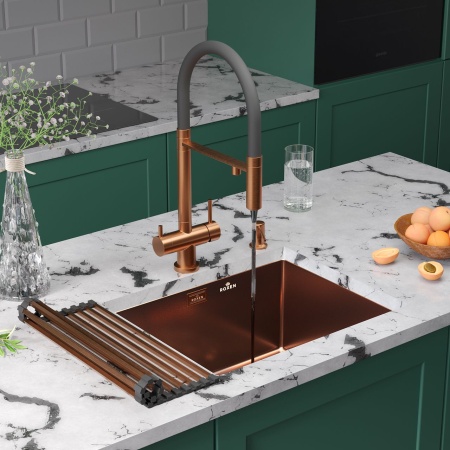 Кухонная мойка RoxenBath Uno 54 PVD бронза (текстурное покрытие)