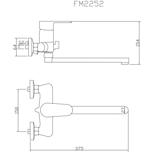 Смеситель для ванны Fmark FM2252, хром