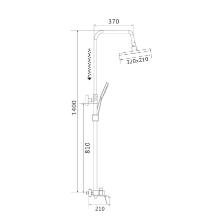 Душевая система Shevanik S4036G, золотой сатин