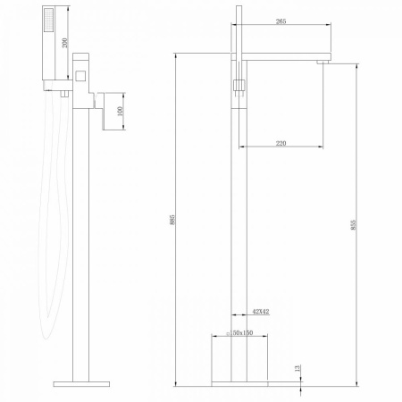 Смеситель ABBER Daheim AF8215NG напольный, никель