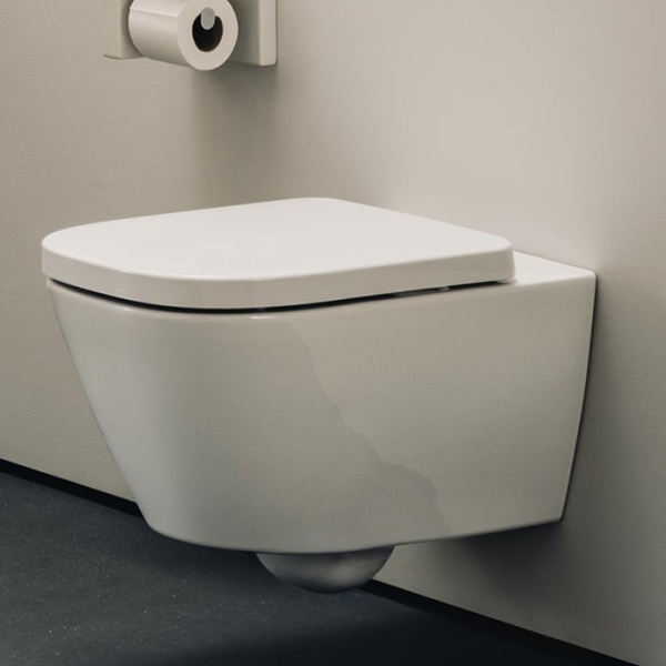 Laufen Meda Унитаз 54x36x35.5см., подвесной, безободковый, смыв Tornado, с сиденьем микролифт, цвет: белый глянцевый 8.6611.0.000.000.1
