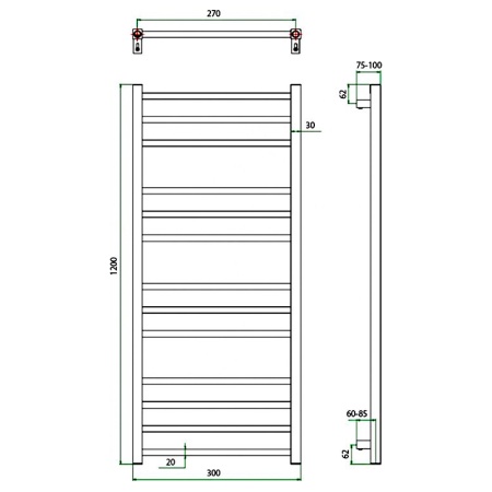 Полотенцесушитель ГРОТА ESTRO 30/120