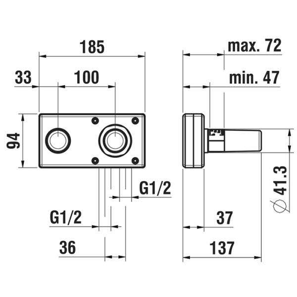 Laufen Simibox 2-Point Внутренняя часть смесителя для раковины HF574049000000