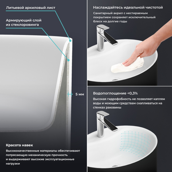 Напольная раковина для ванной Wellsee Coquillage 232803000