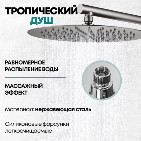 Душевая система скрытого монтажа Grocenberg GB5099BG-1 Графит