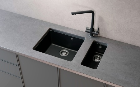 Кухонная мойка Ulgran Quartz Under 450-07, уголь