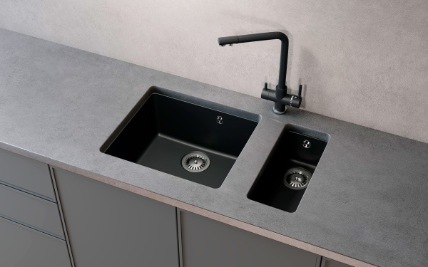 Кухонная мойка Ulgran Quartz Under 450-07, уголь