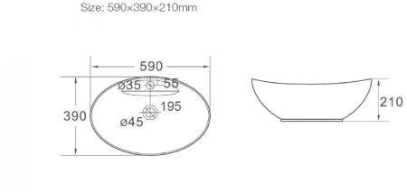 Раковина керамическая (накладная)  SantiLine SL-1022