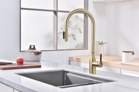 Смеситель для кухни UNIVERSAL, светлое золото, Un213880-LG, Paulmark