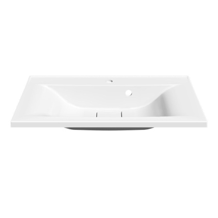 Тумба Vincea Mia 800 подвесная, 2 выкатных ящика soft close, R.Wood с умывальником VCB-3M800W из искуственного камня, цвет белый