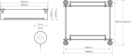 Полочка Bemeta Retro 144202128