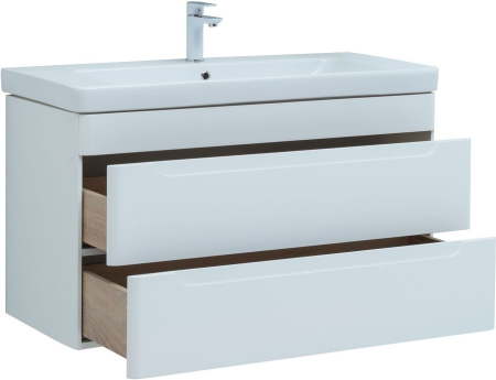 Тумба под раковину Aquanet София 105 белый глянец (2 ящика)