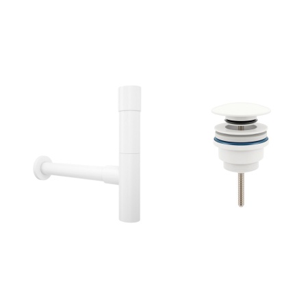 Комплект 3 в 1 Lavinia Boho Bathroom Sink 21520575: врезная фарфоровая раковина 60 см, металлический сифон, донный клапан