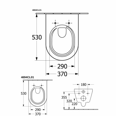 Унитаз Villeroy & Boch Architectura, подвесной, с сиденьем микролифт, 4694CL01